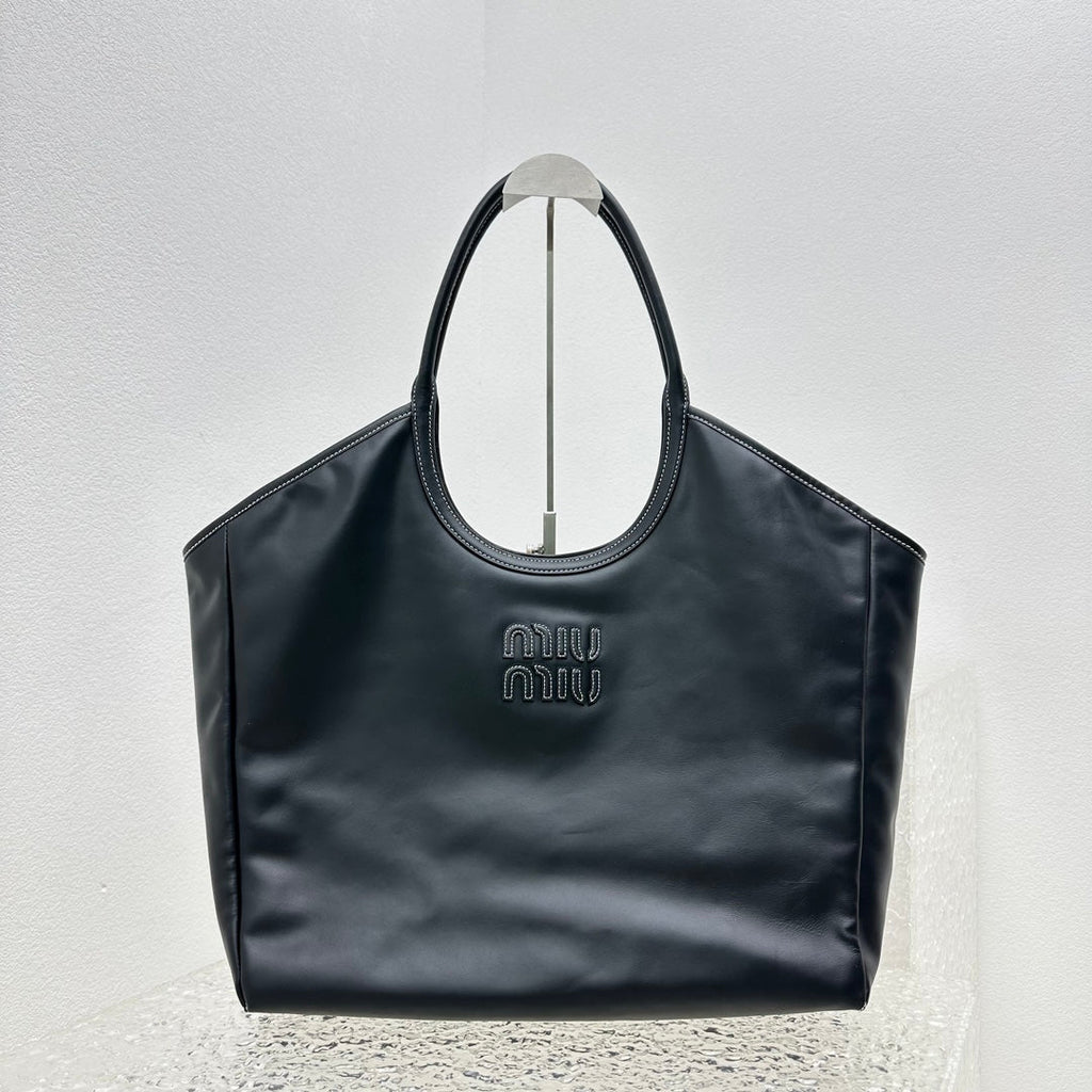 ＭＩ ＭＵ  IVY LEATHER BAG BLACK