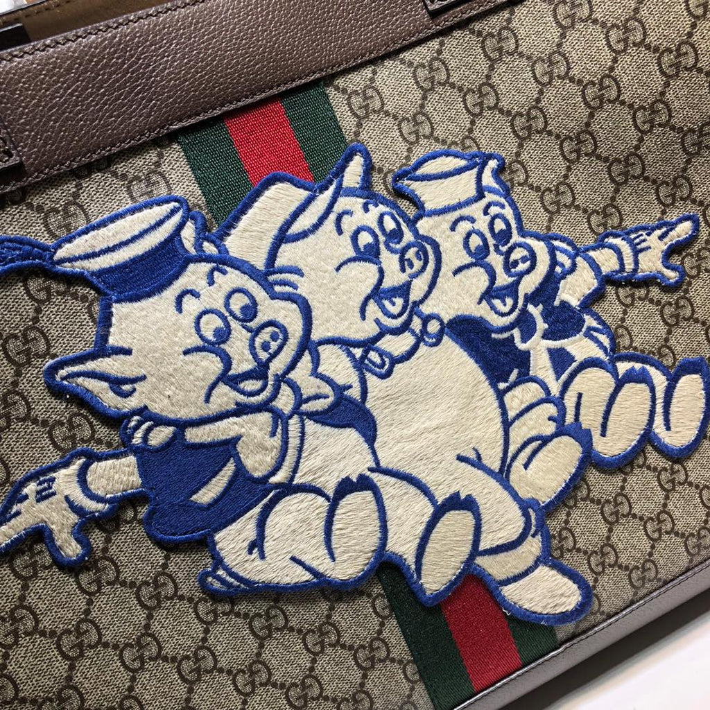 ＧＣＣＩ X DISNEY LARGE GG SUPREME THREE LITTLE PIGS OPHIDIA TOTE BAG