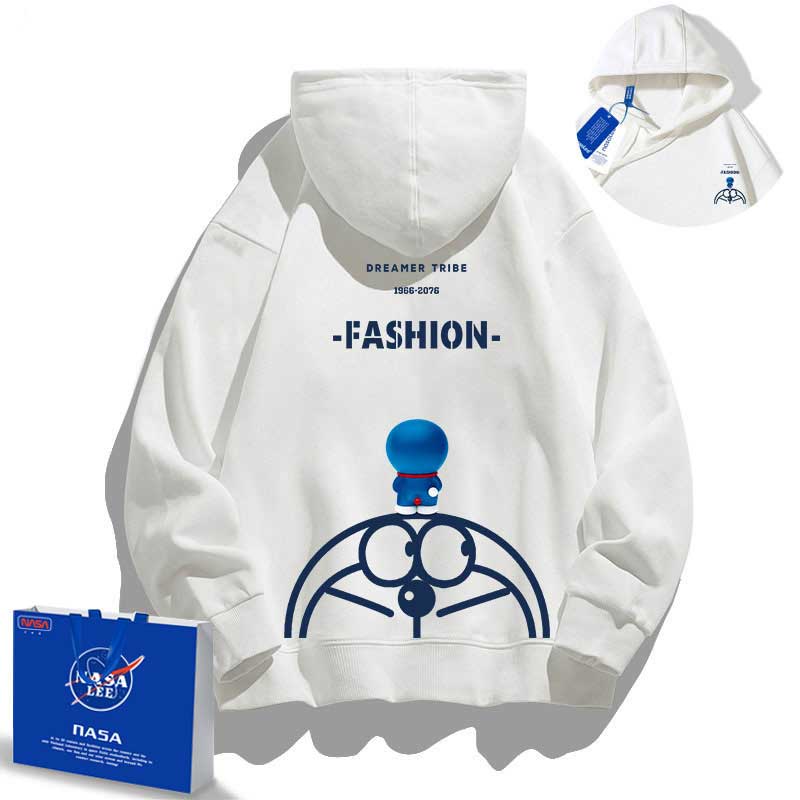 NASA Children Hoodie NASA Joint Name Doraemon Children's Hooded Sweatshirt Fleece-Lined