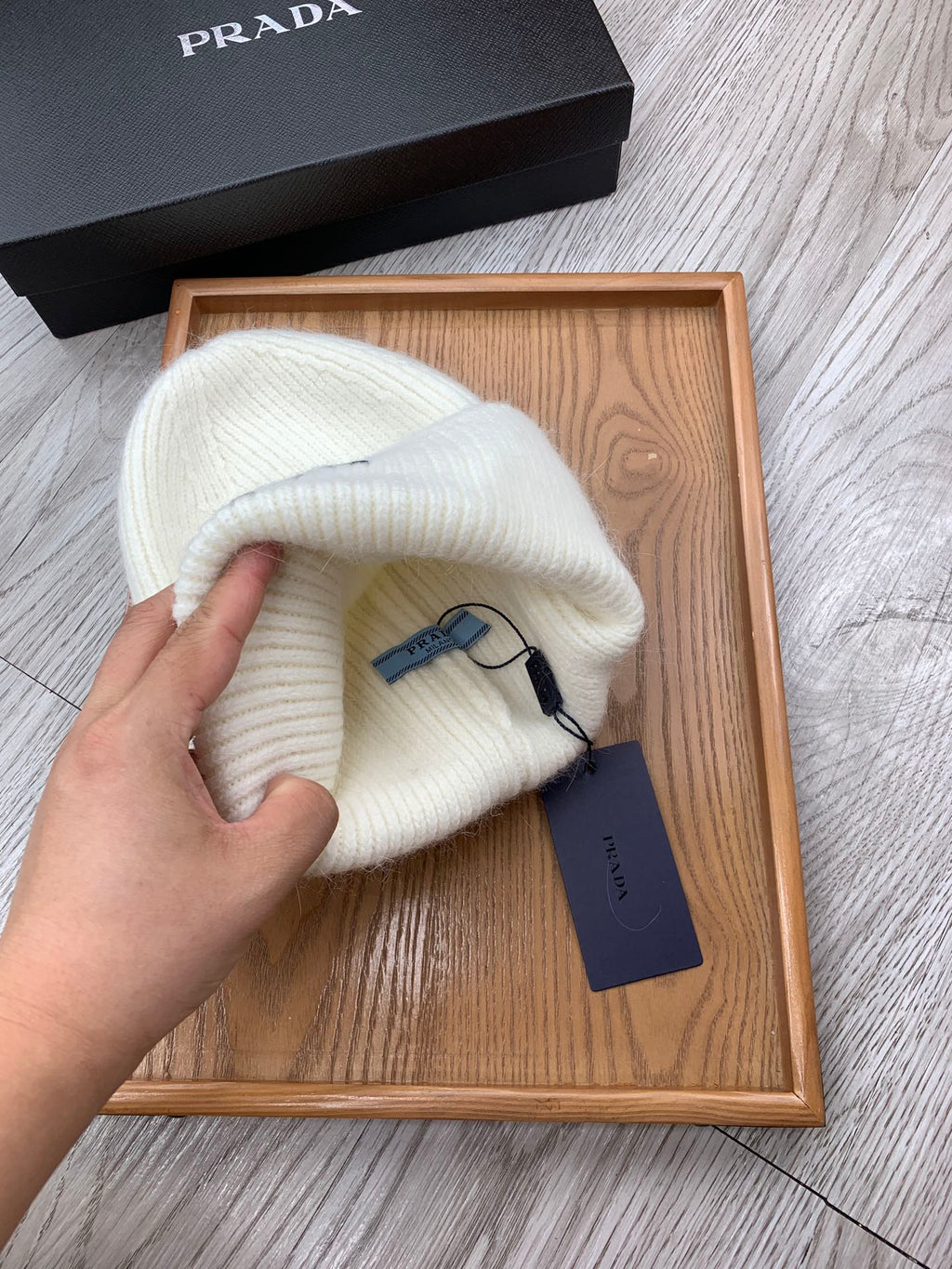 BEANIE HAT IN WHITE WOOL 108748