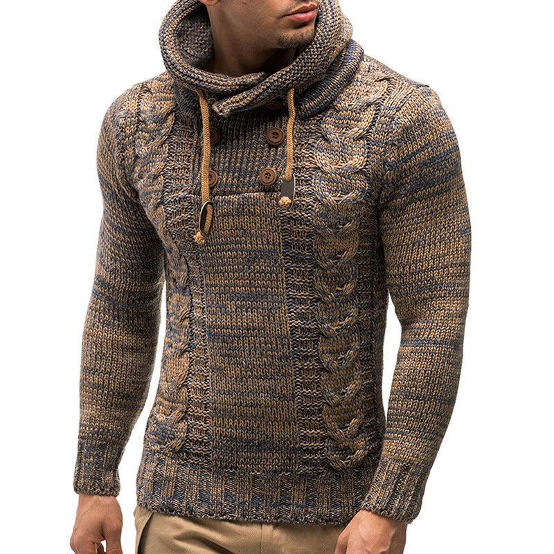 Baja Hoodie Knitted Coat Spring plus Size Turtleneck Hooded