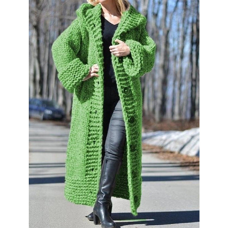 Baja Hoodie Hooded Cardigan Long Knit