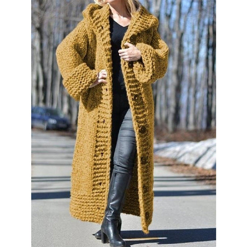 Baja Hoodie Hooded Cardigan Long Knit