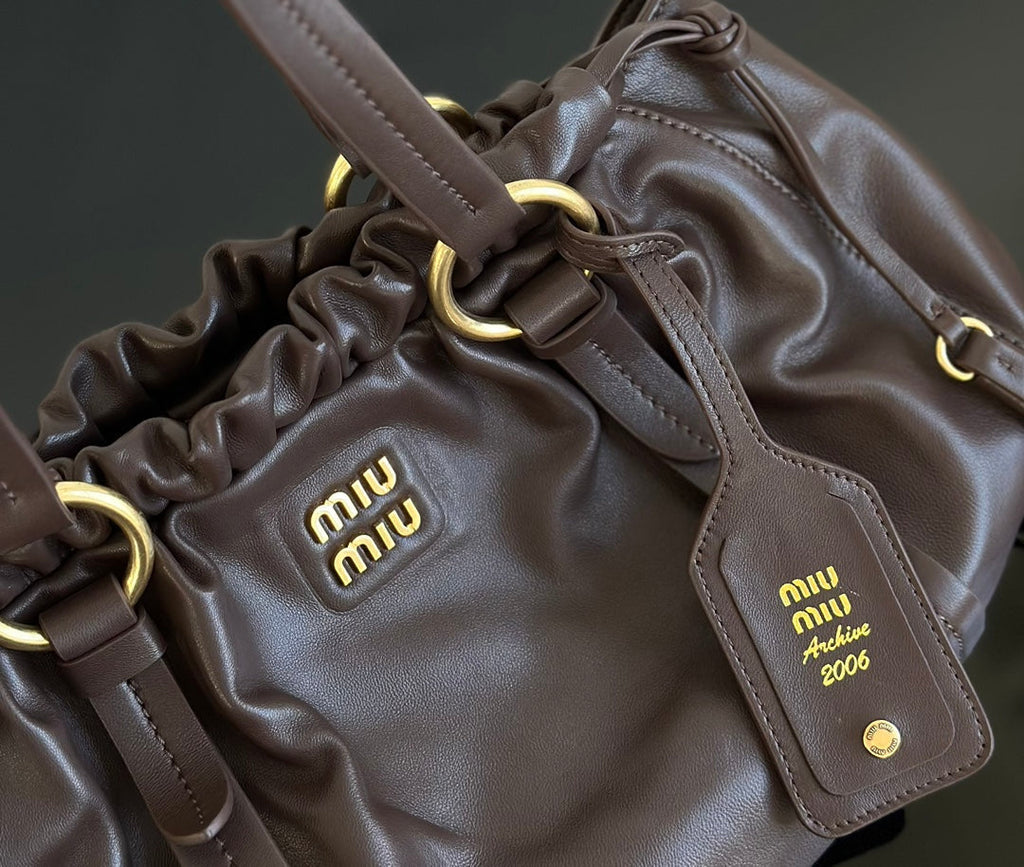 ＭＩ ＭＵ JOIE NAPPA LEATHER BAG BRIARWOOD