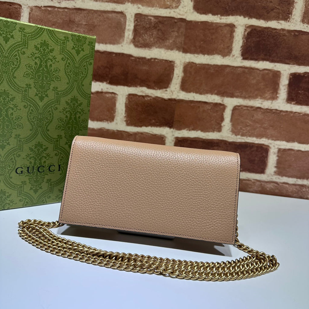 ＧＣＣＩMARMONT BLACK LEATHER WALLET ON CHAIN BROWN