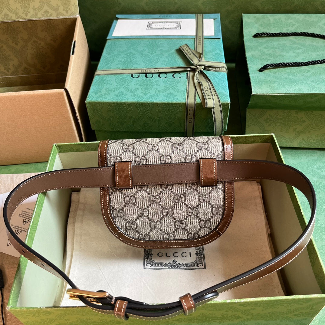 ＧＣＣＩHORSEBIT 1955 SOFT BAG BROWN