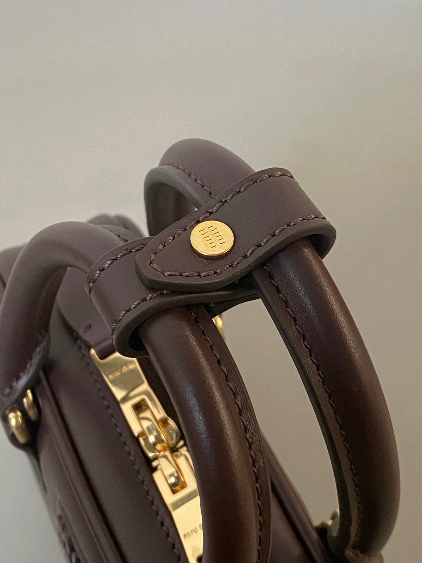 ＭＩ ＭＵ ARCADIE LEATHER MINI-BAG BRIARWOOD