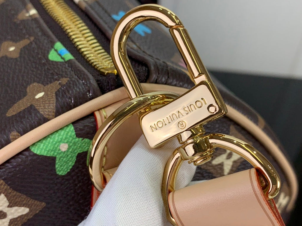ＬＳ ＶＴＴＯＮ x YAYOI KUSAMA KEEPALL BANDOULIÈRE 45 BROWN