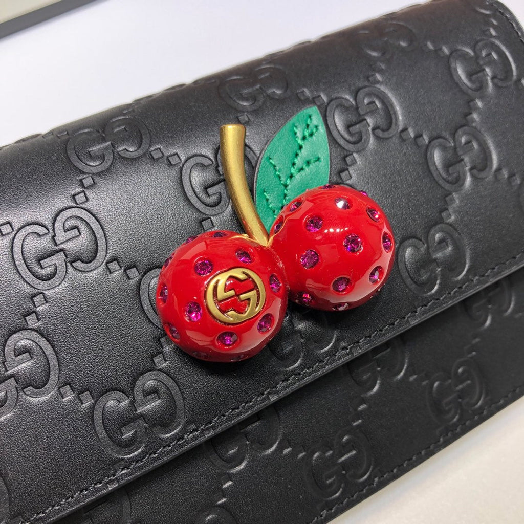 ＧＣＣＩGUCCISSIMA CHERRY CHAIN MINI SHOULDER BAG BLACK