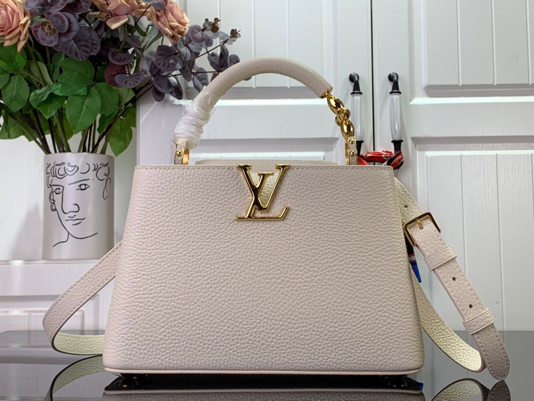 ＬＳ ＶＴＴＯＮ CAPUCINES BB MINI BLACK/UMBER/CREME