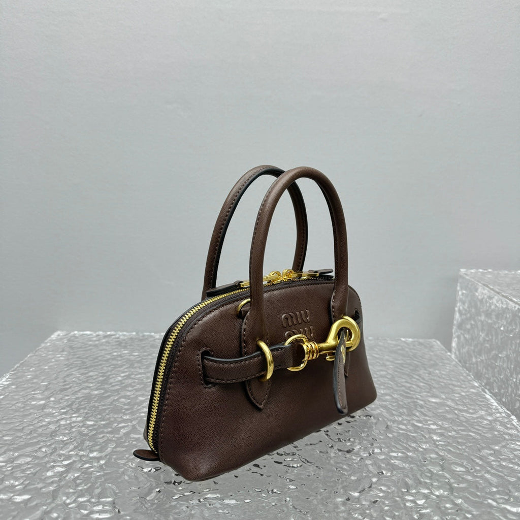 ＭＩ ＭＵ AVENTURE MINI NAPPA LEATHER BAG BRIARWOOD