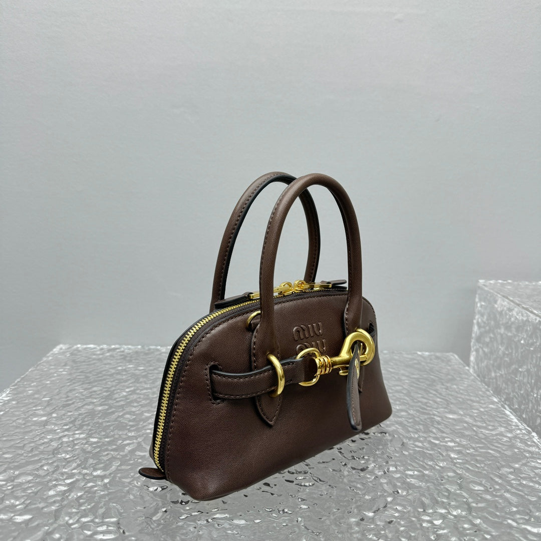 ＭＩ ＭＵ AVENTURE MINI NAPPA LEATHER BAG BRIARWOOD