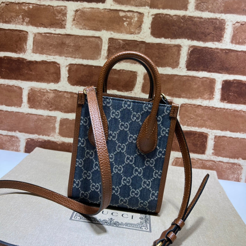 ＧＣＣＩDENIM GG MONOGRAM TOTE BAG BLUE