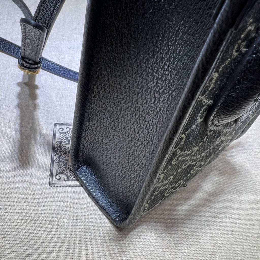 ＧＣＣＩDENIM GG MONOGRAM TOTE BAG BLACK