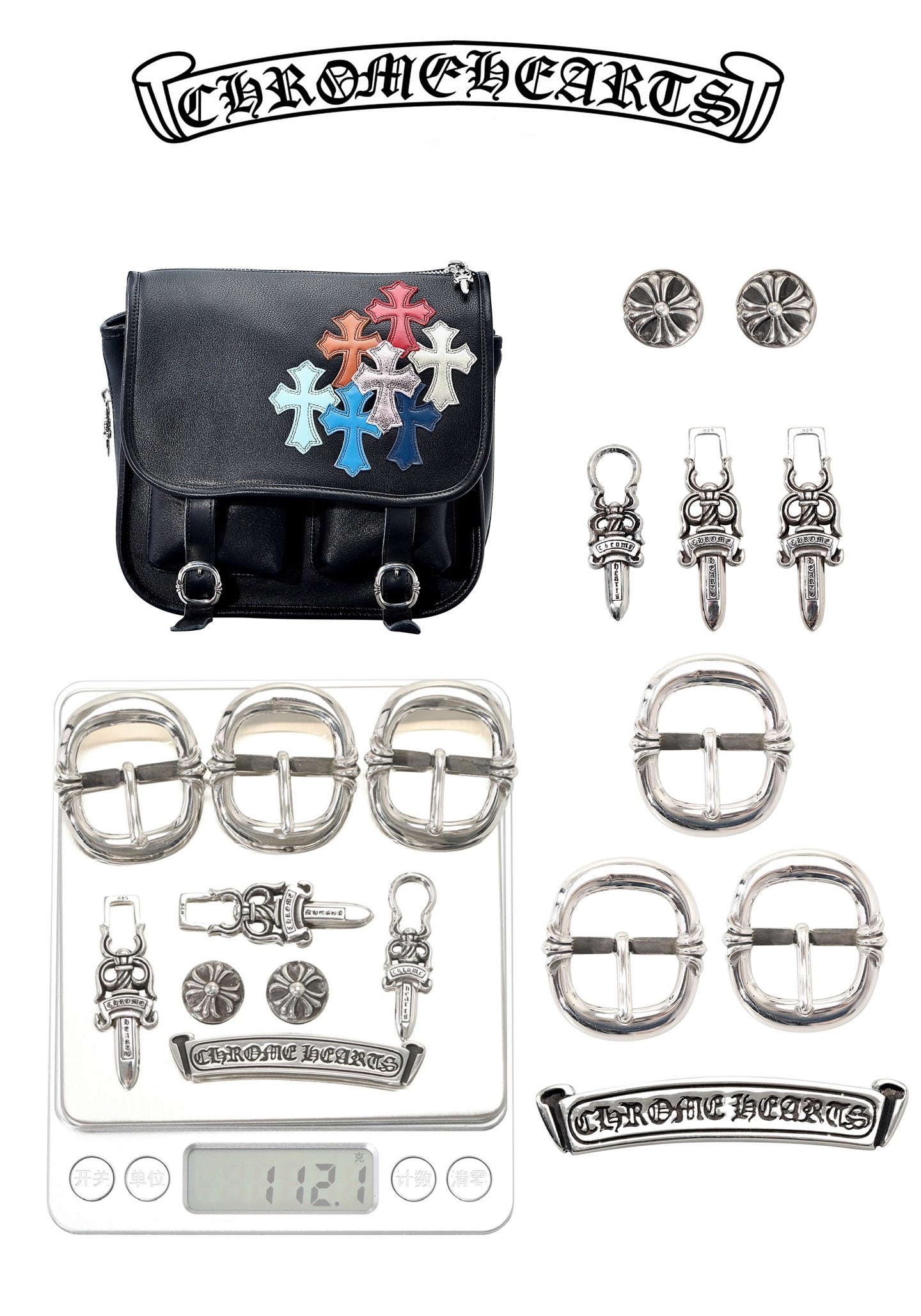 ＣＨＲＭ ＨＲＴＳ MULTICOLOR CROSS PATCH TINY SHOULDER BAG BLACK