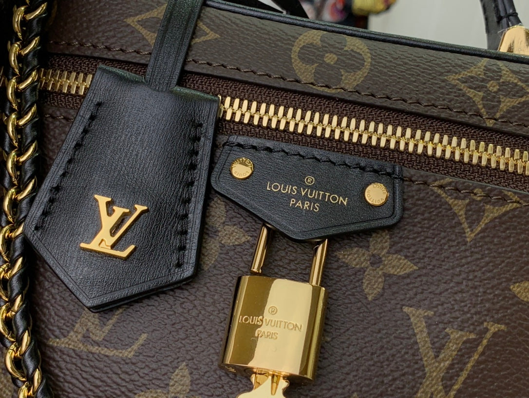 ＬＳ ＶＴＴＯＮ VANITY CHAIN POUCH BRONZE/BLACK
