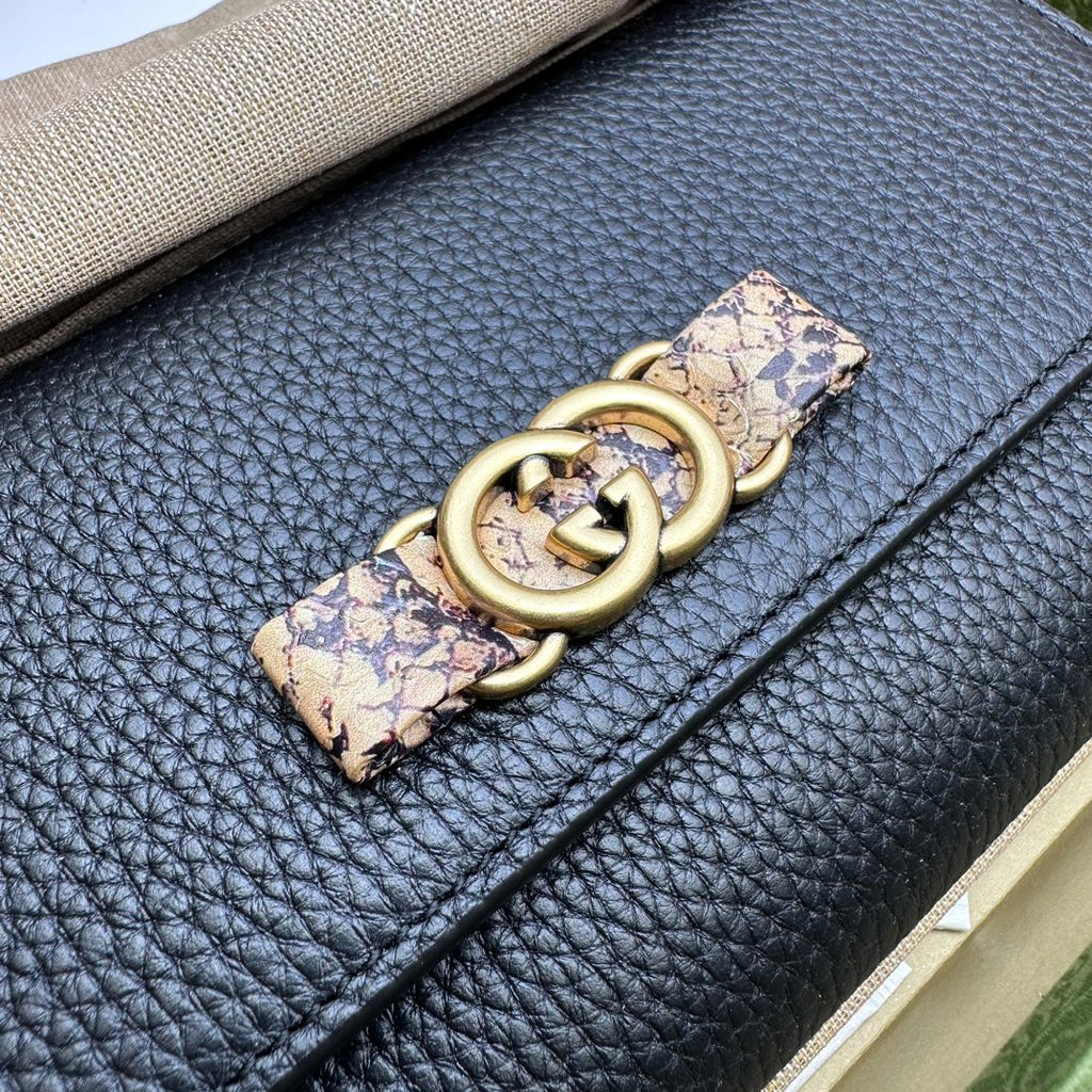 ＧＣＣＩGG INTERLOCKING LONG WALLET BLACK