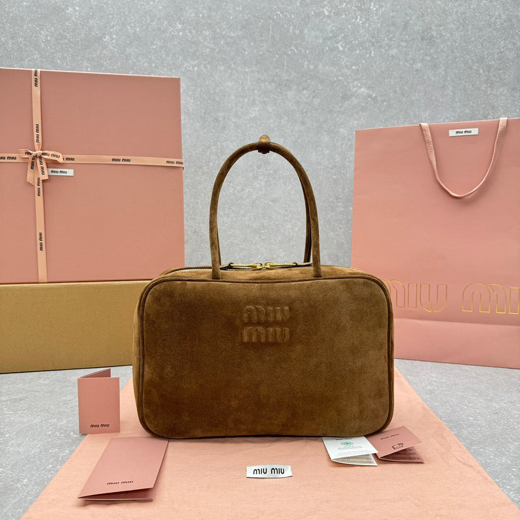 ＭＩ ＭＵ SUEDE BEAU BAG COCOA BROWN