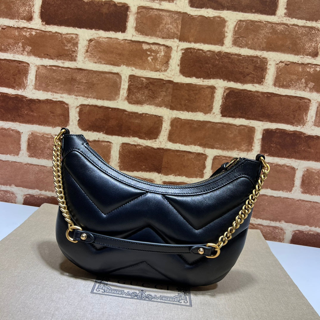 ＧＣＣＩGG MARMONT SMALL MATELASSE LEATHER SHOULDER BAG BLACK