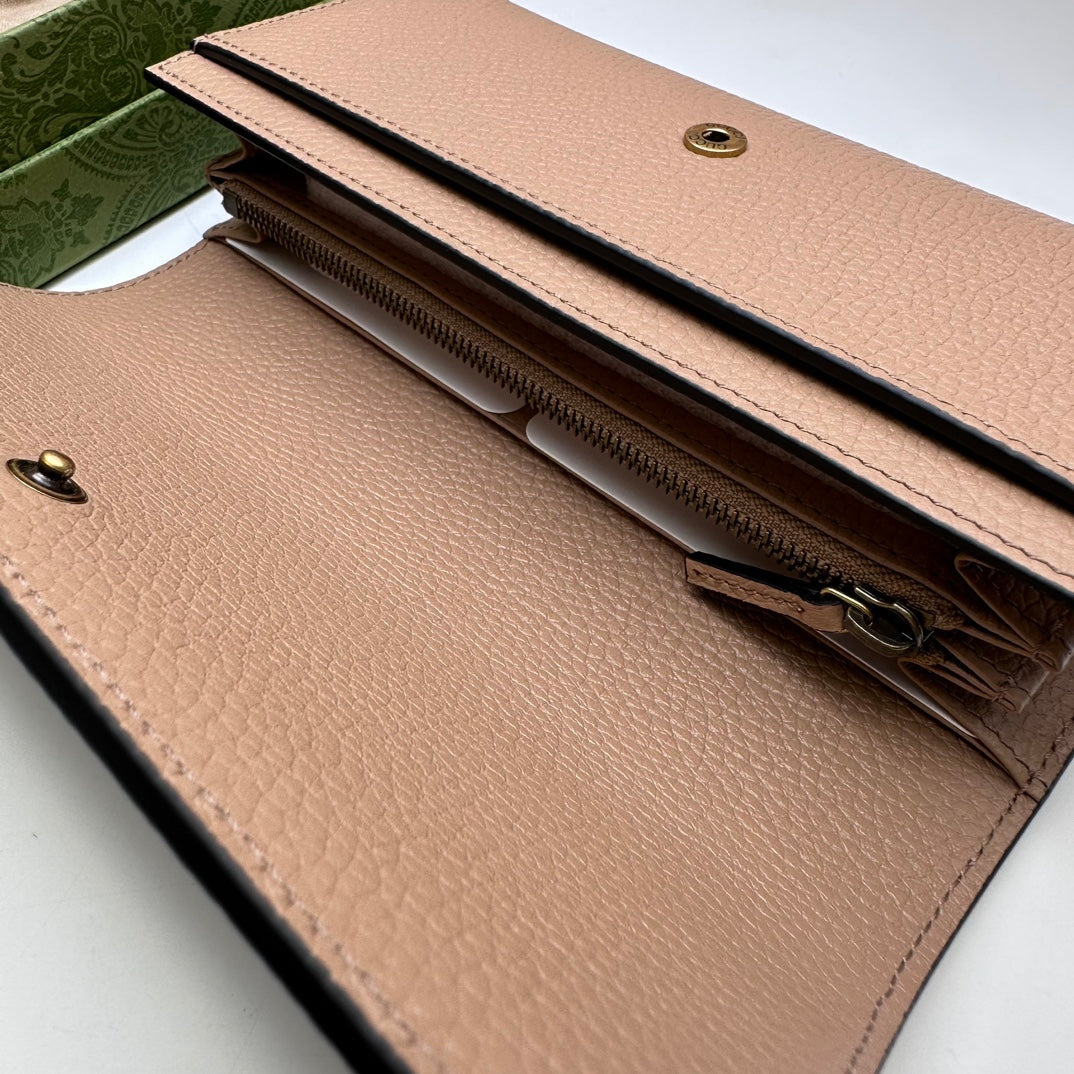 ＧＣＣＩMARMONT BLACK LEATHER WALLET ON CHAIN BROWN