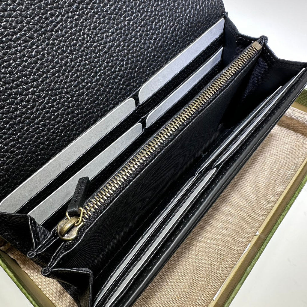 ＧＣＣＩMARMONT BLACK LEATHER WALLET ON CHAIN BLACK