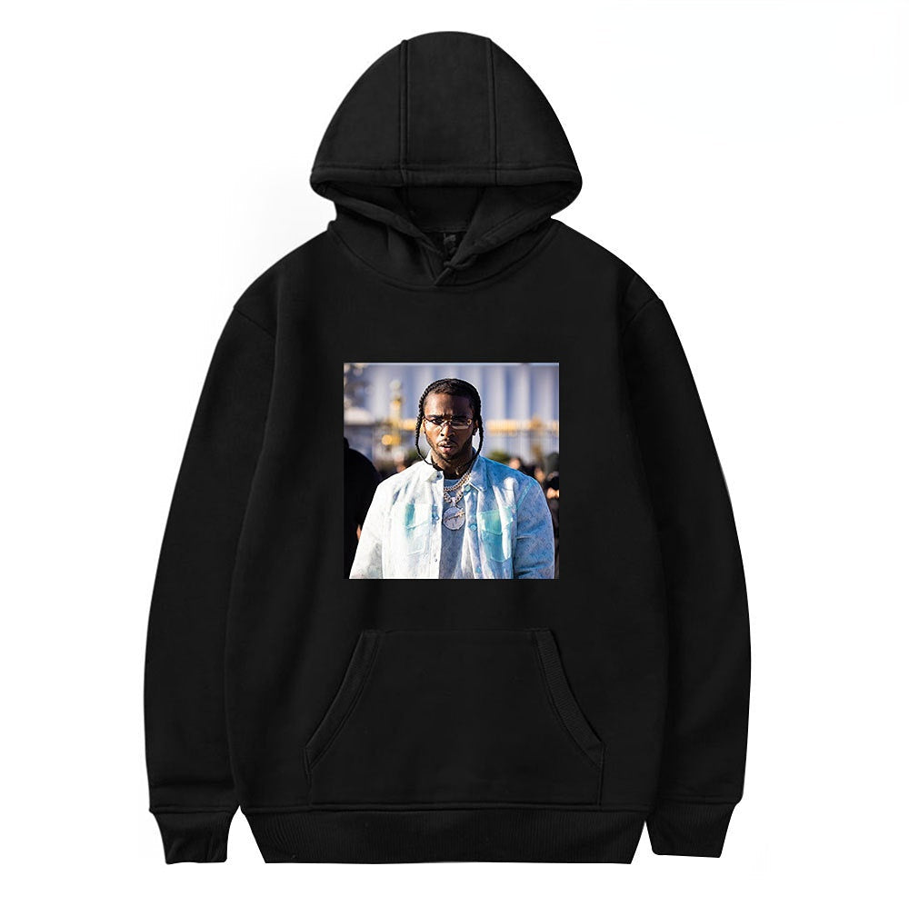 Pop Smoke Hoodies Printed Casual Loose-Fitting Hoodie Sweatshirt