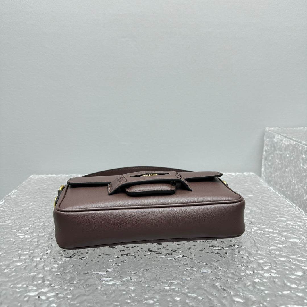 ＭＩ ＭＵ PENNY NAPPA LEATHER SHOULDER BAG BRIARWOOD
