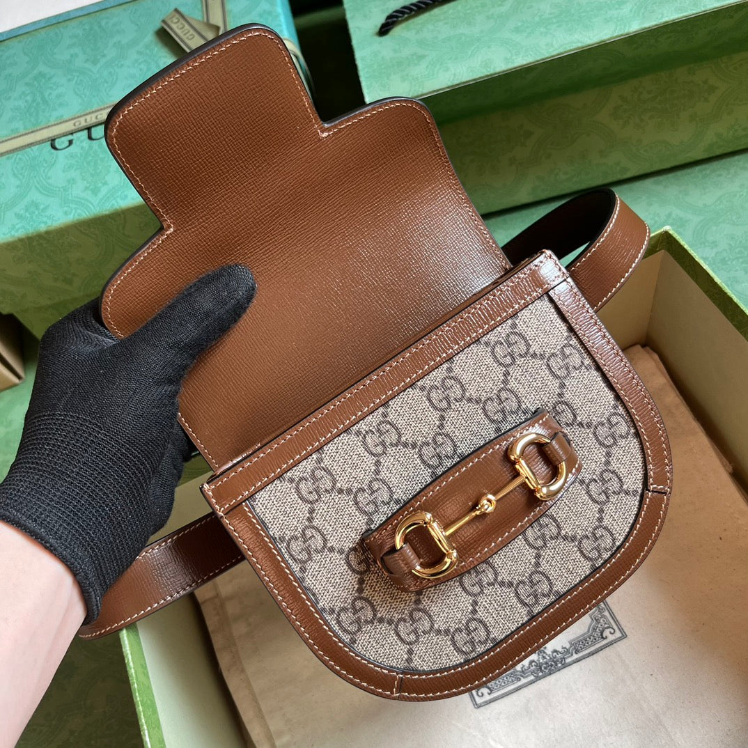 ＧＣＣＩHORSEBIT 1955 SOFT BAG BROWN