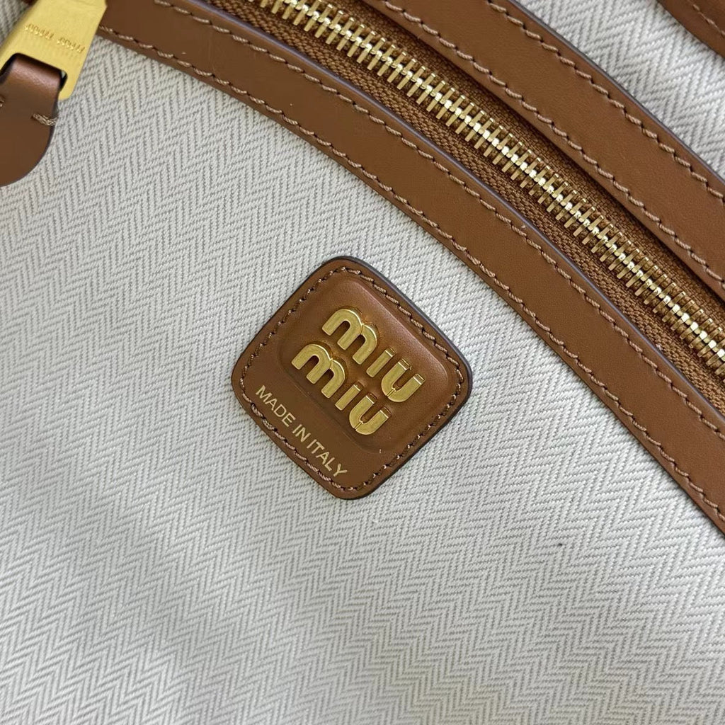 ＭＩ ＭＵ  IVY LEATHER PATCHWORK BAG COGNAC
