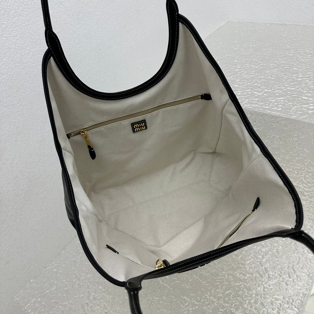 ＭＩ ＭＵ  IVY LEATHER BAG BLACK