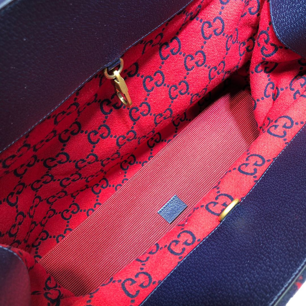 ＧＣＣＩ GG WOOL BLUE/RED TOTE BAG