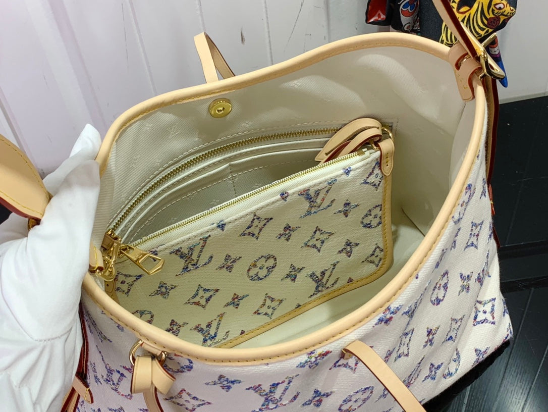 ＬＳ ＶＴＴＯＮ CARRYALL PM BLUE/WHITE