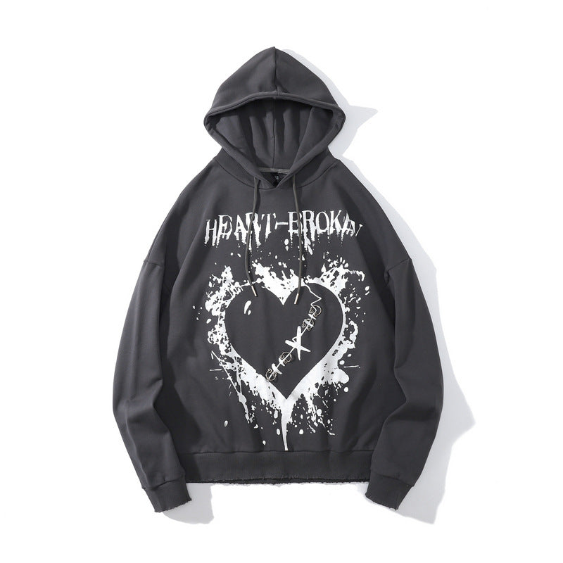 Man Fall Outfits Printed Hoodie Loose Couple's Tops