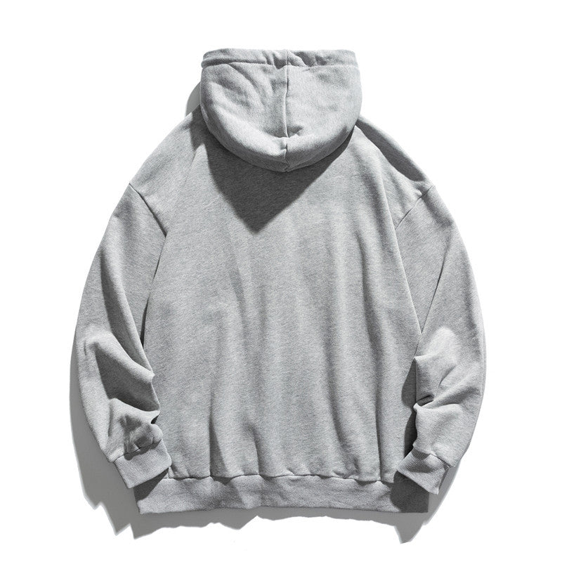Man Fall Outfis Autumn Simple Flocking Letter Embroidery Casual Cardigan Sweater for Boys Loose Hoodie