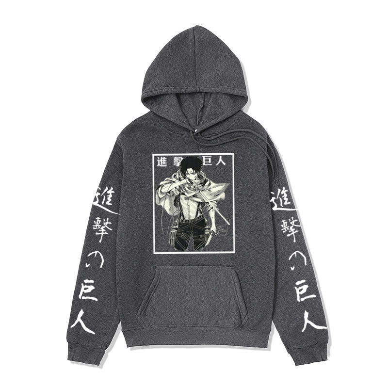 Anime Hoddies Autumn and Winter Fleece-Lined Hoodie Attack on Titan Coat