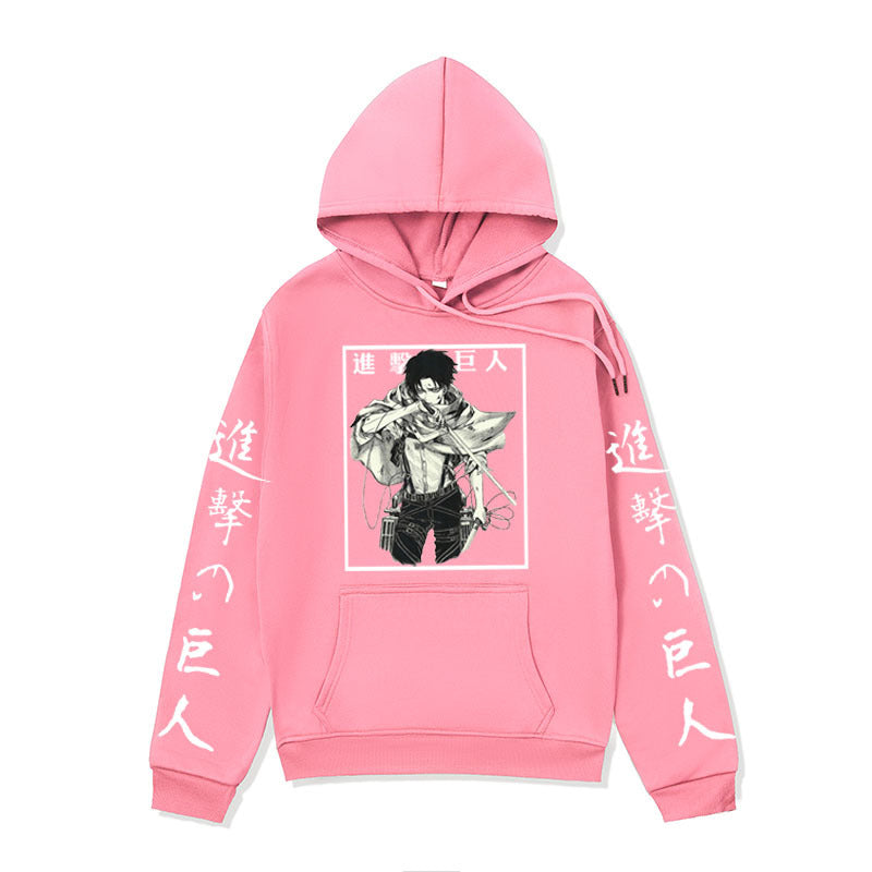 Anime Hoddies Autumn and Winter Fleece-Lined Hoodie Sun Man Attack on Titan Series Hoodie