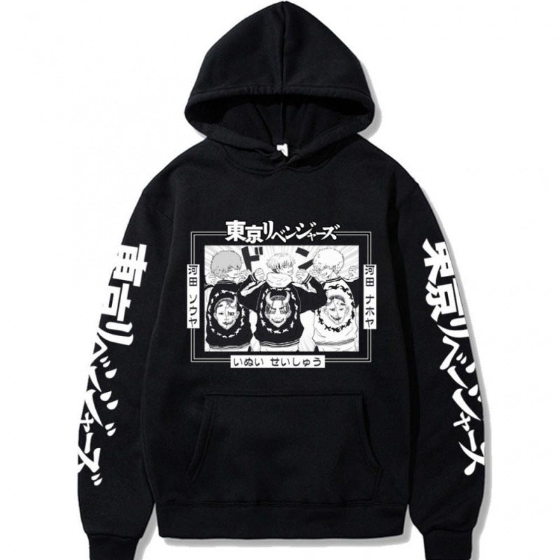 Anime Hoddies Tokyo Avengers Matsuano Qiandong Anime Loose-Fitting Hoodie Hooded Sweater