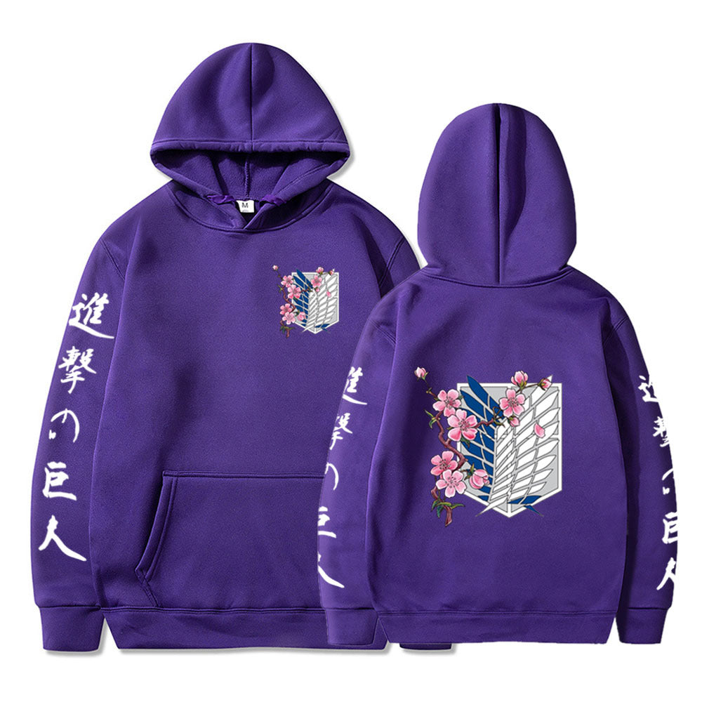 Anime Hoddies Attack on Titan Wing Printed Hoodie Sweatshirt Men's Sweater
