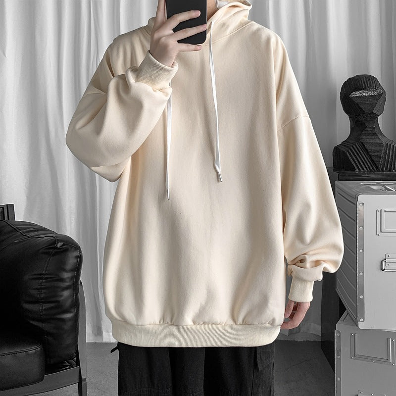 MEN'S Hoodie Solid Color with Fur No Pocket Coat