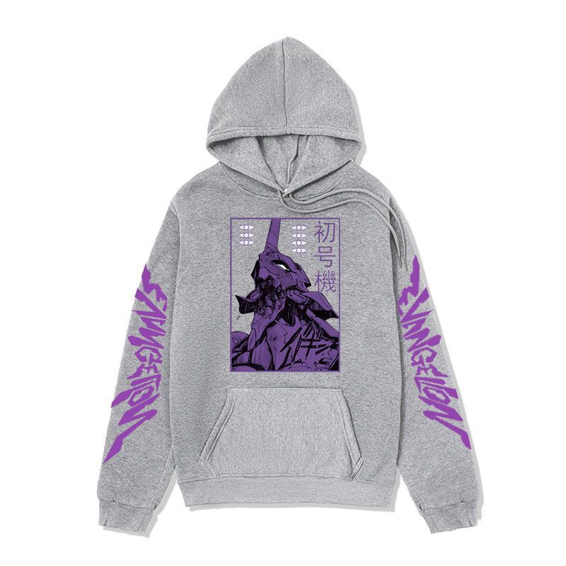 Anime Hoddies Anime Hoodie Tone Evangelion Printed Sweatshirt Spring and Autumn Fleece Hoodies