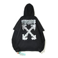 off White Hoodie Melting Arrow Water Drop Printed Hoodie Sweater