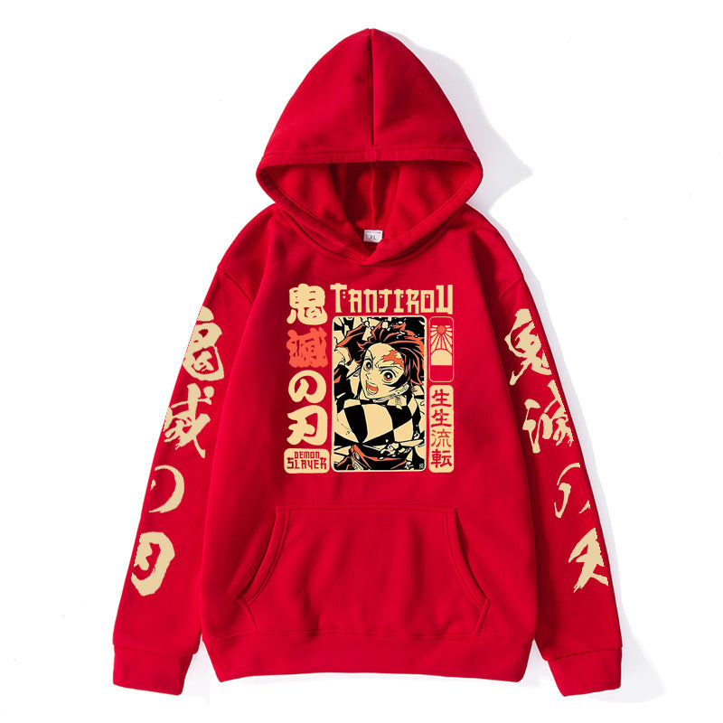 Anime Hoddies Anime Kimetsu No Yaiba Sweatshirt Autumn and Winter Fleece Hoodie
