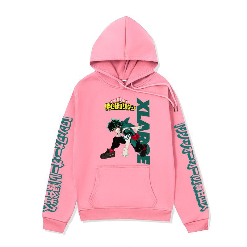 Anime Hoddies My Hero Academia Sweater Midoriya Izuku Series Hoodie Autumn and Winter Fleece-Lined