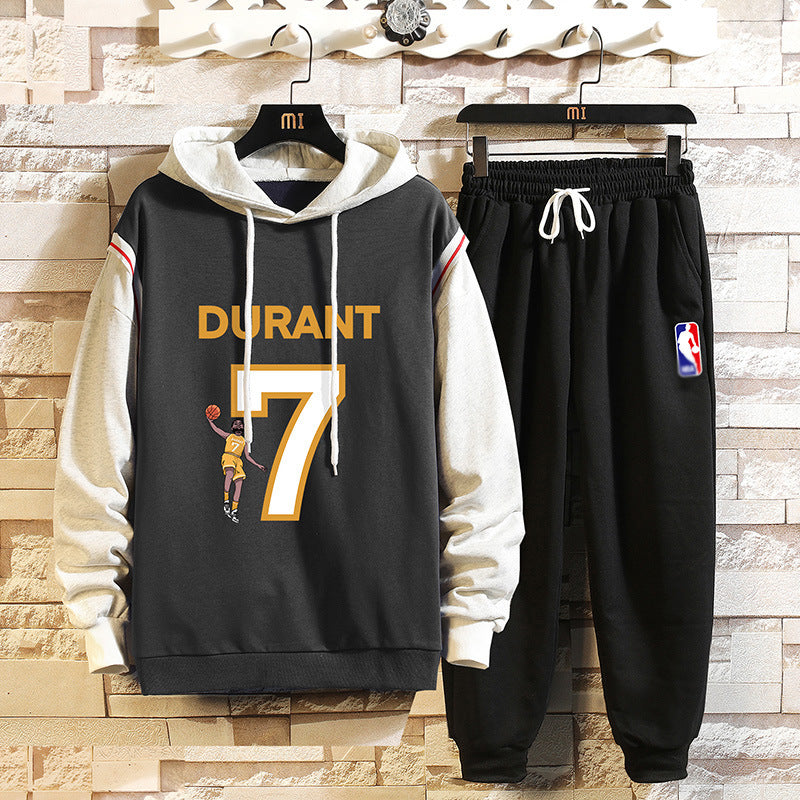 Men's Hoodie Suit Ankle-Tied Trousers Two-Piece Set