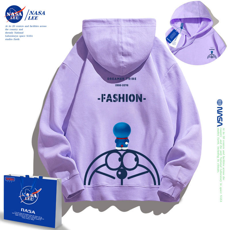 NASA Children Hoodie NASA Joint Name Doraemon Children's Hooded Sweatshirt Fleece-Lined