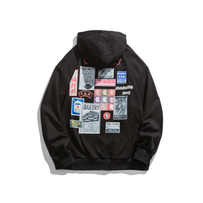 Mens Graphic Hoodies Men's Clothing Autumn New Reported Printed Hoodie Men's