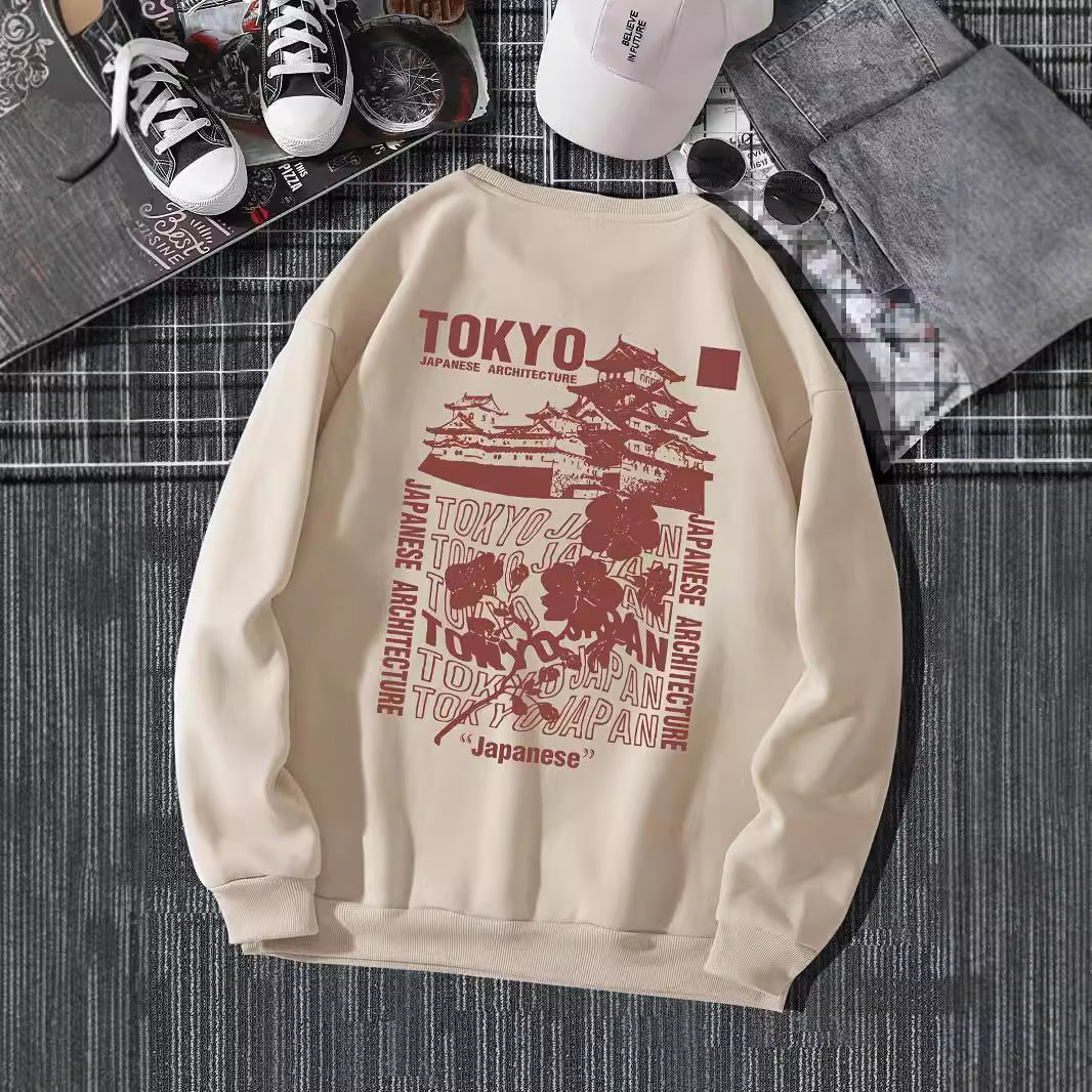 Sakura Printing Spring Casual Hoodies