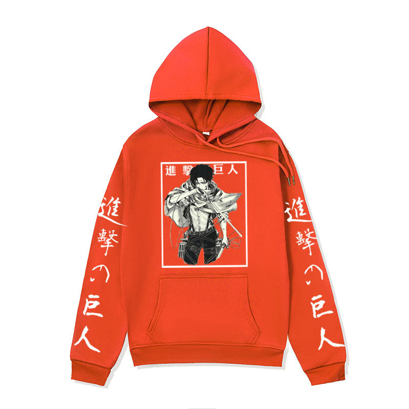 Anime Hoddies Autumn and Winter Fleece-Lined Hoodie Sun Man Attack on Titan Series Hoodie