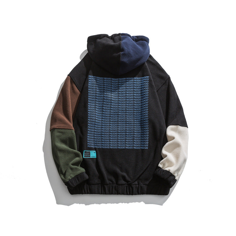 Men's Graphic Hoodies Men's Autumn Multi-Color Mosaic Hooded Loose Coat Men's