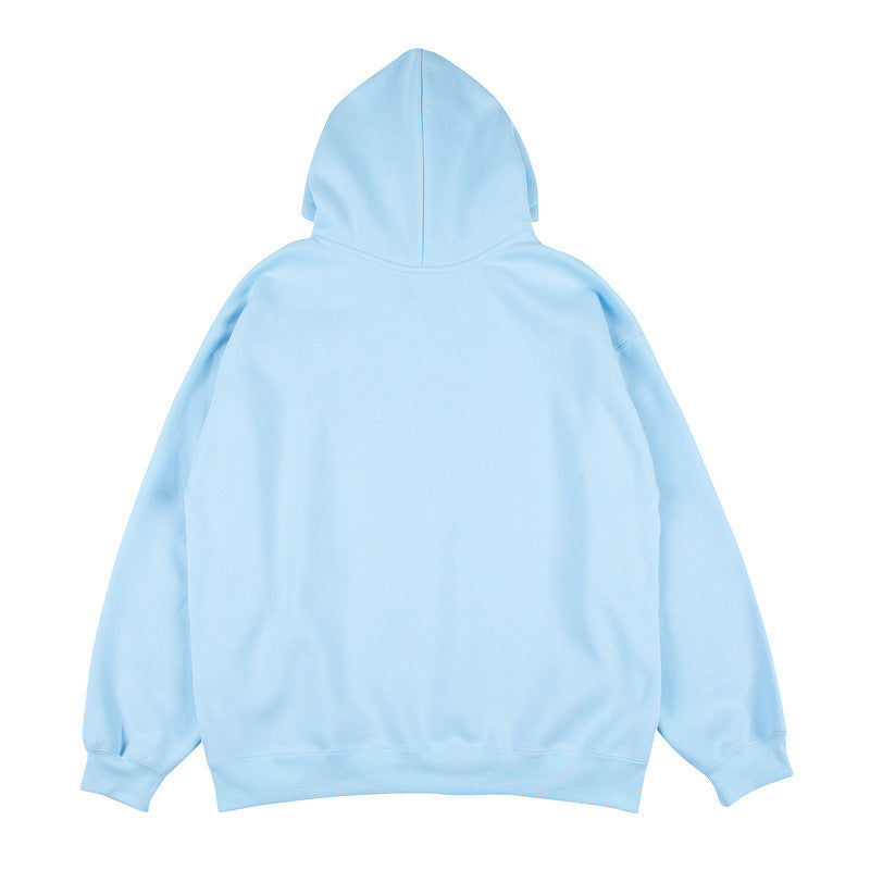 Man Fall Outfits Love Printed Hoodie Autumn and Winter Loose Pullover Sports Hoodie